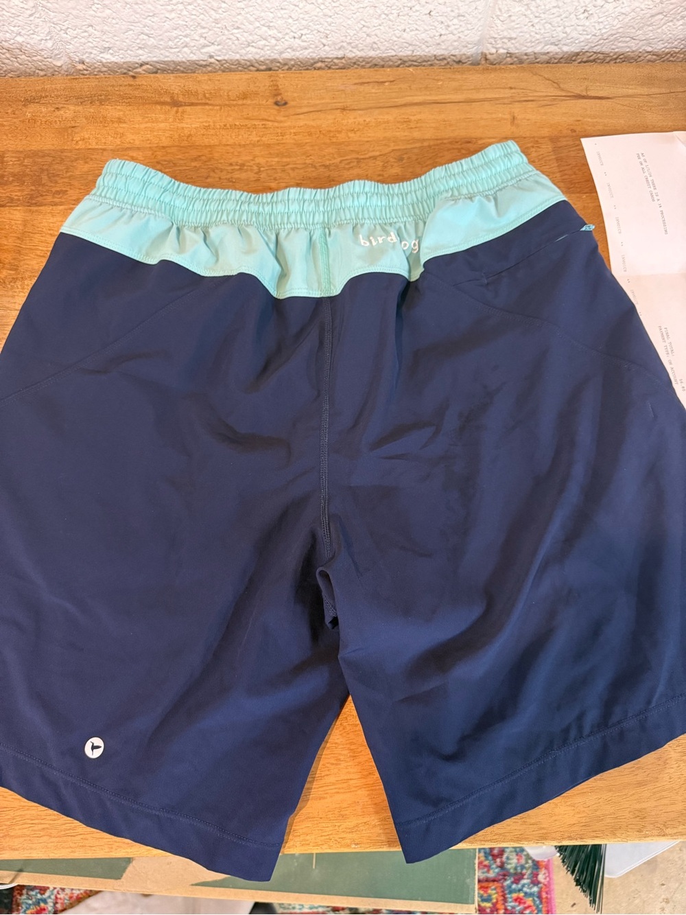 Birddogs Navy Swim Shorts with Mint Waistband